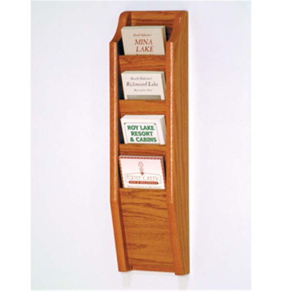 Wooden Mallet Cascade 4 Pocket Brochure Rack in Medium Oak WO599295 - main